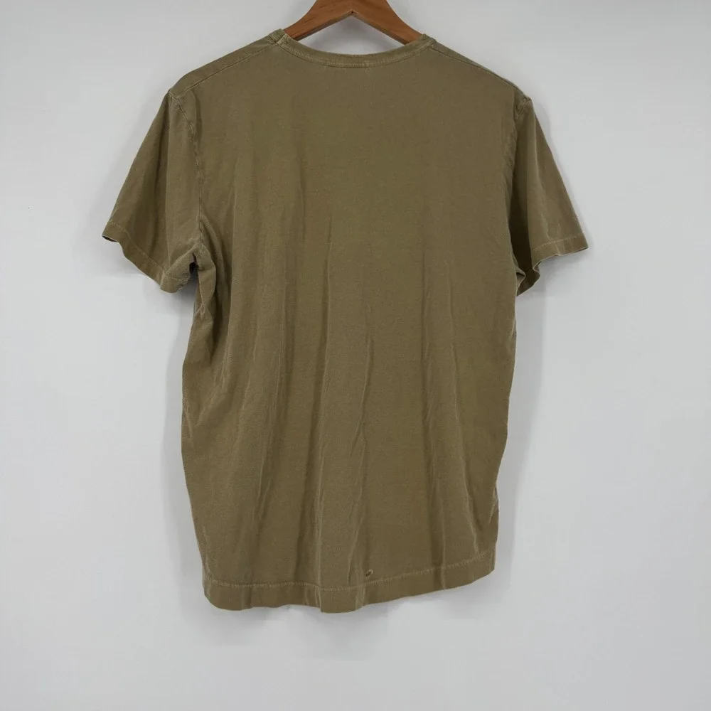 Buck Mason Slub Curved Hem Tee Mens Medium Olive Brown T-Shirt READ